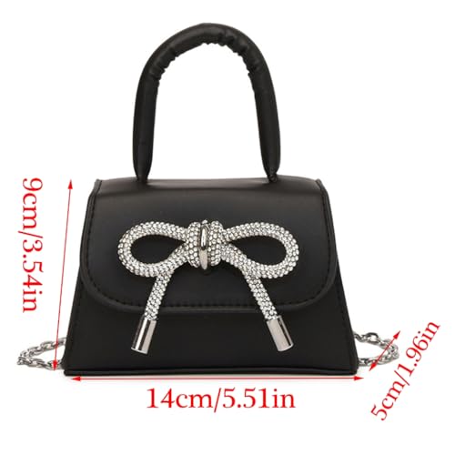Creative Bowknot Decorated Small Handbag Crossbody Purse Fashionable PU Leather Square Shoulder Bag for Women3