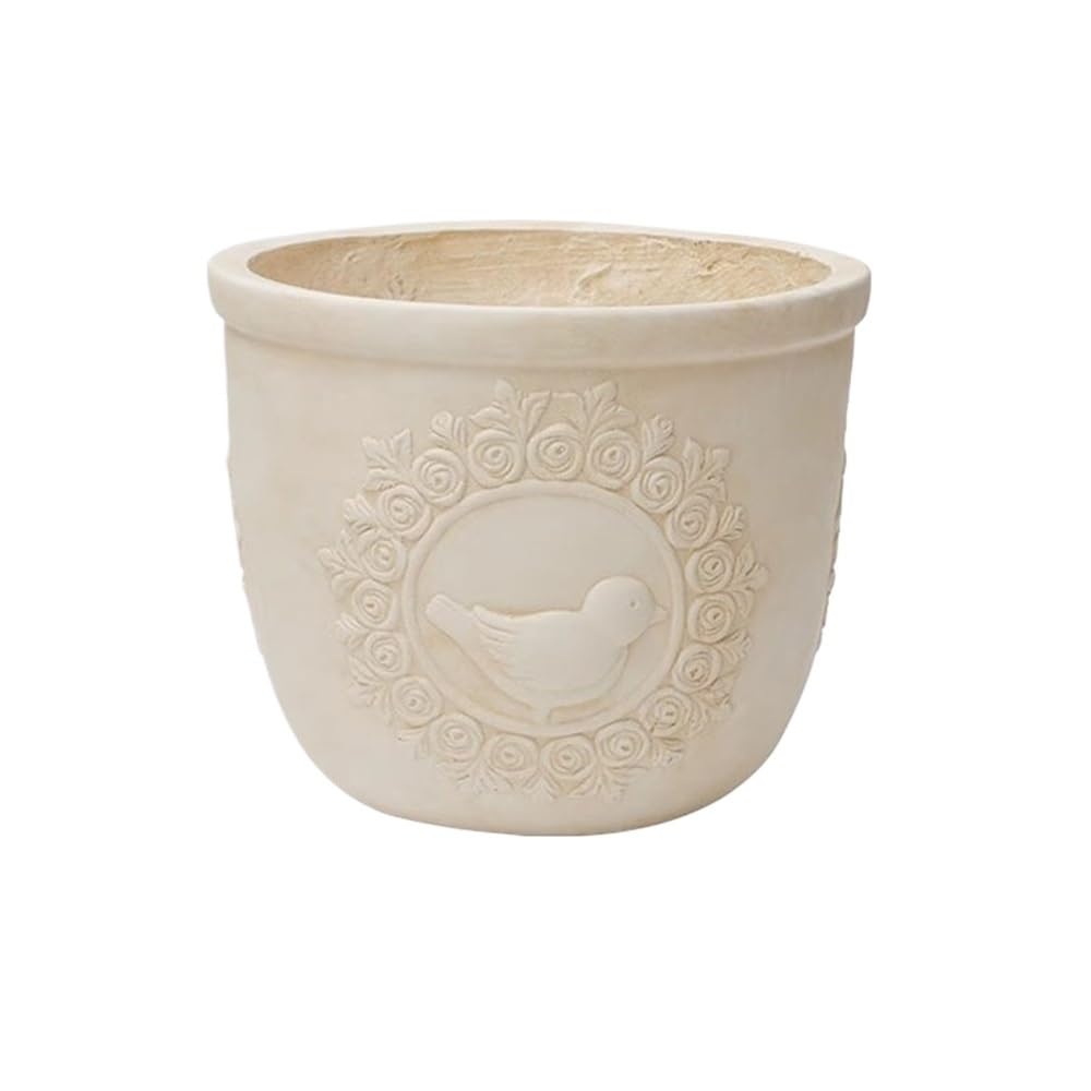Cenz-888 flowerpot Floor Standing Planter Indoor Outdoor with Relief Sculpture Pattern Pots for Plants