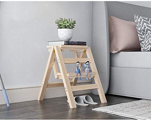 Échelle montante intérieure pliable avec tabouret en bois - 3