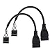 Pojedynczy USB 2.0 typ A żeński na płytę główną 10-pinowy żeński kabel przedłużający 17,5 cm czarny zestaw 2
