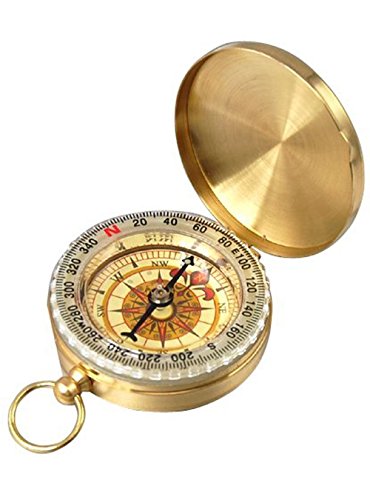 NIEGIENNA-Portable Vintage Old Style Compass Pocket Watch Style Multifunction Fluorescence Compass Navigation for Outdoor Sports Camping Hiking (Golden) - Image 4