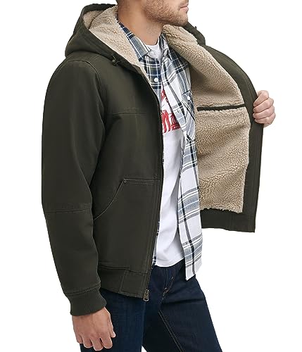 Image of Levi's Men's Workwear Cotton Canvas Hooded Bomber Jacket