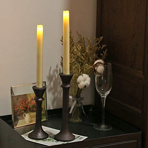 Giveu 7‘’& 9‘’ Candlestick Stand Candlelight Dinner Holder, Home Decoration, 2 Pack, Brown #TOP4