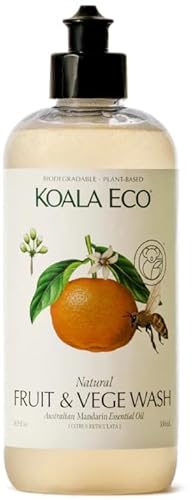 Koala Eco Natural Fruit & Vegetable Wash - Plant-Based, Eco-Friendly - with Australian Mandarin Essential Oil - 16oz