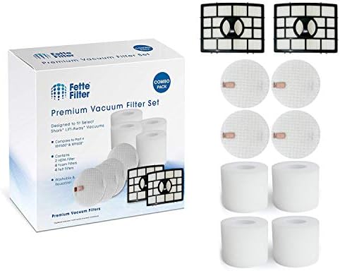 Fette Filter Vacuum Filter Set Compatible with Shark Rotator Powered Lift-Away NV650, NV650W, NV651, NV652, NV750W, NV751, NV752, NV831, NV835. Compare to # XFF650 & XHF650 (2 Hepa 4 Foam)