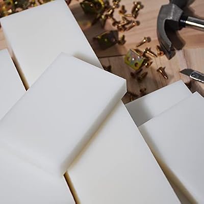 HDPE Block White PE Polyethylene Rectangular Solid Plastic Tapping Block High Density Sheet Great for DIY Projects for Machining Home Floor Improvement (1-3/8 x 12 x 3)