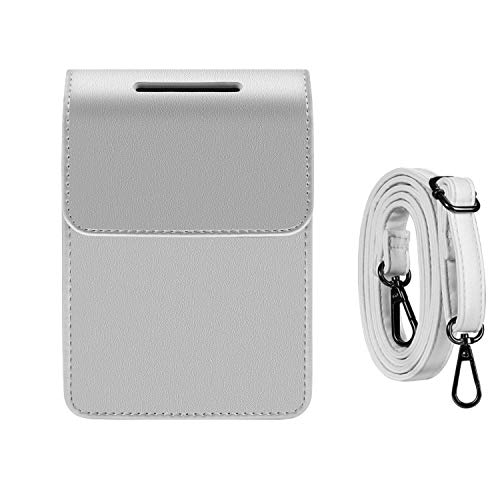 Katia Case for Fujifilm INSTAX Share SP-2 Smart phone Mobile Printer, Polaroid Film Storage Bag with Shoulder Strap - Smoking white