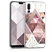 Produktbild kwmobile Hülle kompatibel mit Huawei P20 Pro - Handyhülle - Handy Case Glory Dreieck Muster Rosa Rosegold Weiß