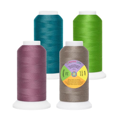 Mandala Crafts Teal Assorted Tex 70 Upholstery Polyester Heavy Duty Thread