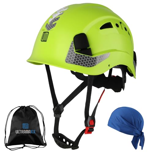 UM ULTRAMAXX Safety Helmet Hard Hat, ANSI Z89.1 Approved Lightweight Vented Work Helmet, 6-Point Adjustable Ratchet Suspension Hardhat Ideal for Industrial and Construction (Green)
