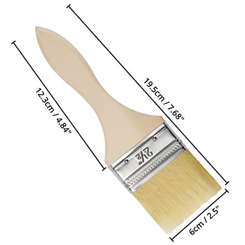 Kurtzy 12 Stk Wiederverwendbares Pinsel Set - 6 cm Pinselkopf, Malerpinsel Größe 19,5cm - Lackpinsel für Lacke, Farben, Klebstoffe, Gesso & Beizen - Acryl Pinsel für Malerbedarf