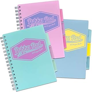 Pukka Pad Pastel A5 Wirebound Project Book Ruled 80gsm  8631-PST - Assorted