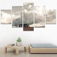 SIGNWIN 5 Panel Canvas Wall Art Modern Art Contemporary Landscape Multicolor Photography Relax/Calm Sky for Home Decorations Ready to Hang - 60
