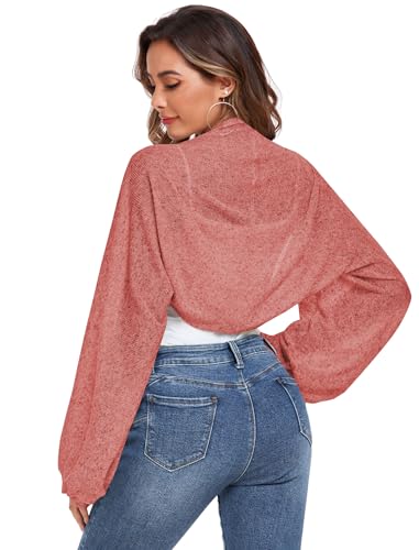 Image of ZAFUL Women's Sheer Shrug Y2K Long Sleeve Cardigans 2026 Irregular Tie Front Bolera