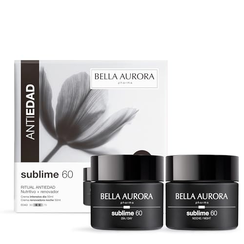 Bella Aurora Pack Sublime 60 Ritual Antiedad Nutritivo y Renovador | Crema de Día SPF 20 + Crema de Noche Renovadora de Regalo | Densidad, Firmeza y Luminosidad | 2 x 50 ml