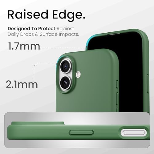 Image of CASEGEAR Silicone Snap Fit Back Cover Case Compatible with iPhone 17 | 8 Feet Drop Protection | Compatible with MagSafe | 360 Protection | Shockproof & Scratch Resistant | Moss Green