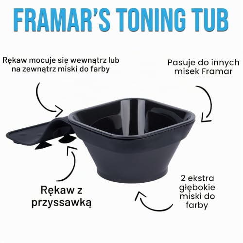 FRAMAR Tonizująca miska do farbowania włosów – miska do mieszania kolorów dla stylisty, fryzjer