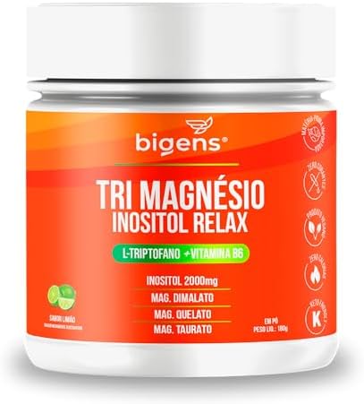 Tri Magnésio (dimalato, quelato, taurato) Inositol Relax, 180g, B...