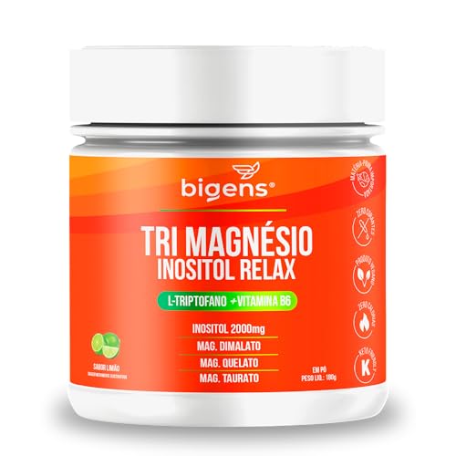 Tri Magnésio (dimalato, quelato, taurato) Inositol Relax, 180g, Biogens (Limão)