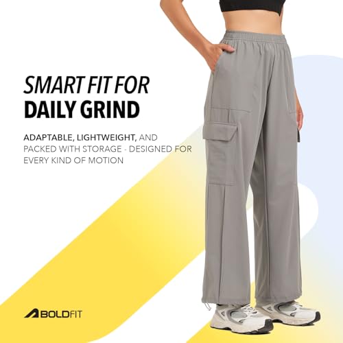 Image of Boldfit Cargo Pants for Woman High Waist Joggers with Adjustable Hem Toggle