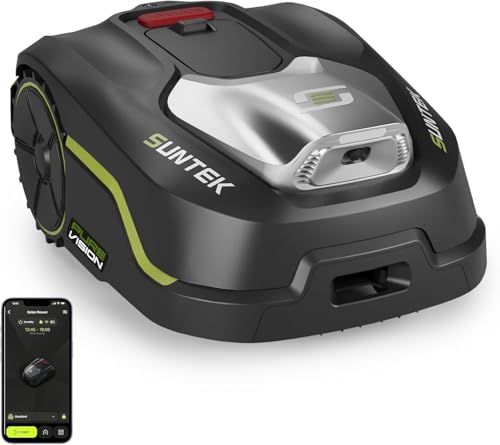 SUNTEK SRM2050 Mähroboter ohne Begrenzungskabel, KI Pure Vision Rasenmäher Roboter für 500 m² mit automatischer Kartierung, 35% Steigung, Wasserdichtigkeit IPX5, Automatische Kartierung, APP-Steuerung