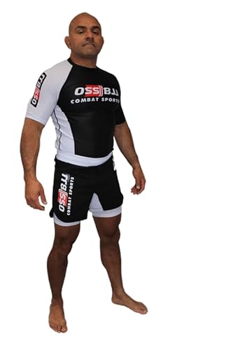 OSS Sports Short masculino BJJ, sem GI, MMA, top de compressão plus com bolsos, secagem rápida de ca