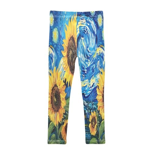 Toddler Girls Leggings Printed Yoga Pants Leggings Sunflowers Sky for Kids2
