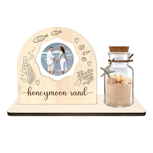 Personalized Honeymoon Sand Jar,Custom Anniversary Photo presents, Vacation Keepsake Jar,Wedding Presents,Honeymoon Present, Bride to be Gift,Valentine’s Day Gifts (semicircle1)