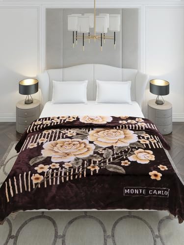 Image of Monte Carlo Double Bed Heavy Winter Blanket Marshal 2 Ply 850 GSM | 4.5 KG (240x220 CM), Maroon