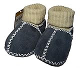  Baby-Lammfellschuhe mit Strickbündchen, blau-anthrazit (22/23)