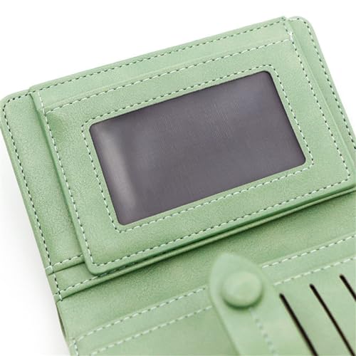 FMURY Women's Short Wallet Japanese Small Fragrance PU Leather Wallet Clip Zipper Zero Wallet(Gray)2