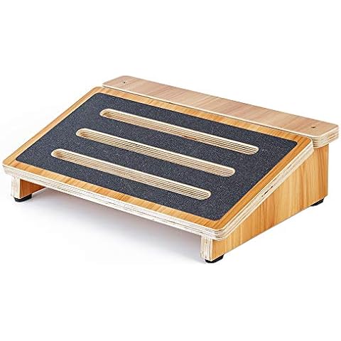 StrongTek Fußstütze Schreibtisch-Zubehör, abgeschrägter Rutschfester Fußhocker aus Holz Cover
