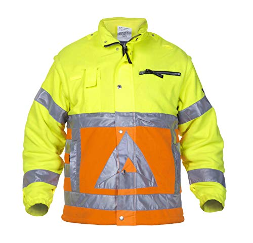 Hydrowear 04026004F Florence Polar Fleece Jack, 100% Polyester, X-Large Mate, Hi-Vis Geel/Hi-Vis oranje