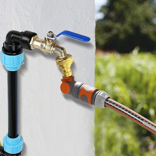 Conector de depósito IBC con adaptador de manguera y llave de paso en latón 4