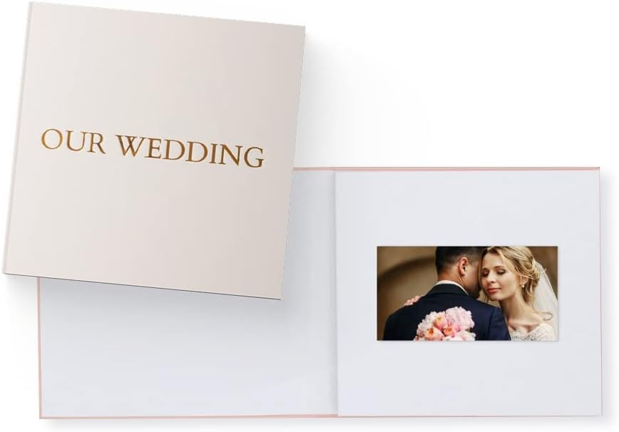 Heirloom Video Book - 5" HD Screen for Custom Memory Gift - Wedding Birthday Christmas Anniversary - 20 Min Video Photo Keepsake - USB Rechargeable - Wedding
