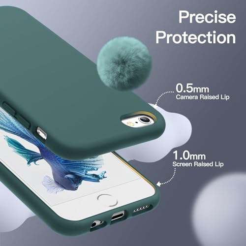 Image of VONZEE iPhone 6 /6s Cover, Liquid Silicone Gel Rubber Shockproof Candy Phone Cases for iPhone 6 /6S (Forest Green)