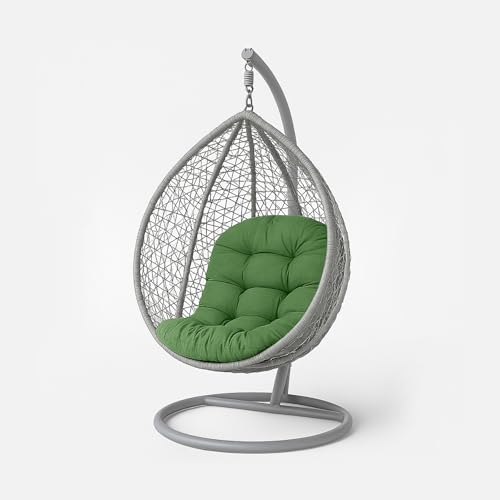 HOMESCAPES Coussin pour Fauteuil Suspendu extérieur, Coussin de Rechange pour Fauteuil œuf – Usage intérieur et extérieur - Vert foncé