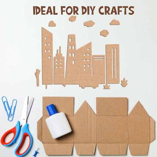 Image of Zonon 50 Pack Corrugated Cardboard Sheets Flat Cardboard Inserts Flat Squares Separators for Art Projects DIY Crafts Supplies (5x3 Inch,Brown)