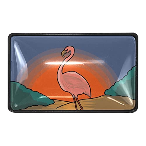 Flamingo Water Pink Bird Sun Paint Drawer Pull Handle 4Pcs for Dresser Kitchen Cabinets Wardrobe