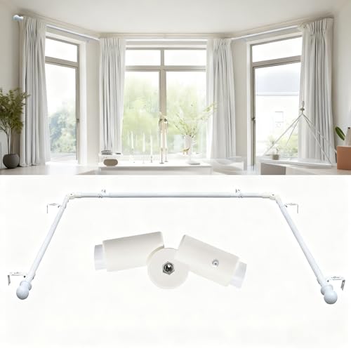 Bay Window Curtain Rods Adjustable U-Shaped Set