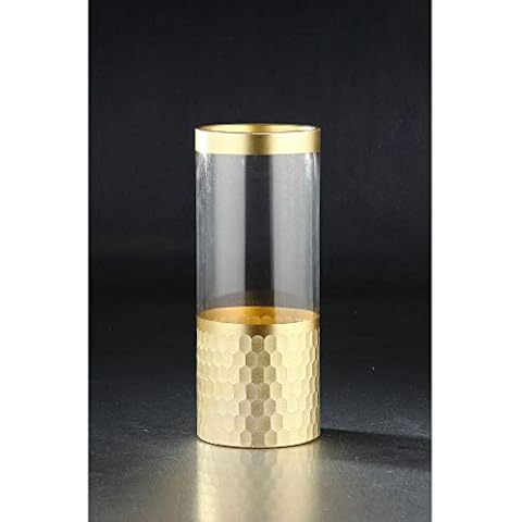 CC Home Furnishings 12" Gold Hexagon Vase Cover