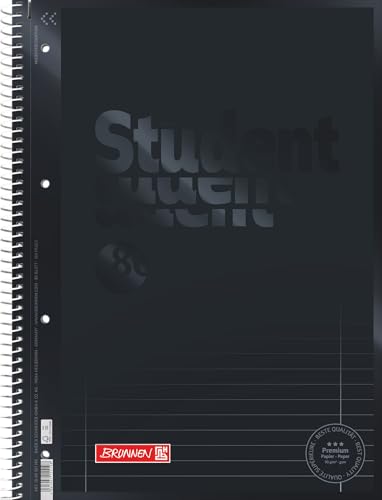 BRUNNEN Collegeblock Premium Student Colour Code | A4 Lineatur 27 80 Blatt onyx
