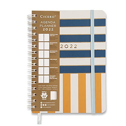 Cicero Agenda Planner Wire-o 2022 Orla Semanal Notas A5 Arpoador Barracas, Colorido, Grande, 7715