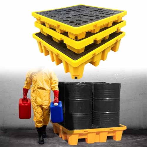 Plataforma de contención de derrames modular de 66x36x12cm con válvula de drenaje para almacén 2
