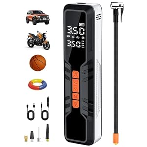 Tire Inflator Portable Air Compressor 10000mAh, 4X Fast Electric Tire Pump, Air Pump for Car Tires with Digital Pressure Gauge/LED Light/Power Bank, Bike, Motorcycle, Ball, Car Accessories(150PSI)