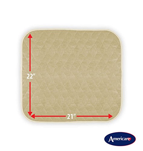 Americare 1 Pack Washable Waterproof Seat Protector Pads, 21" X 22" Reusable Seat Cover, Furniture Protection For Protection For Elderly Seniors, Kids, Pets, Ultra Absorbent Pee Pads (Almond) #TOP5