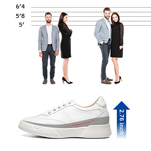 Image of CHAMARIPA Men's Invisible Height Increasing Elevator Shoes - Lace up Light-Weight Casual Walking Shoes - Fashion Height Increase Sneakers - 2.76 Inch Taller