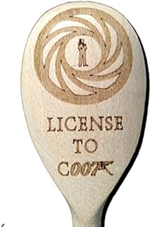 FastCraft JAMES BOND 007 INSPIRED WOODEN BAKING SPOON WOOD KITCHEN COOKING BIRTHDAY PRESENT FAN GIFT