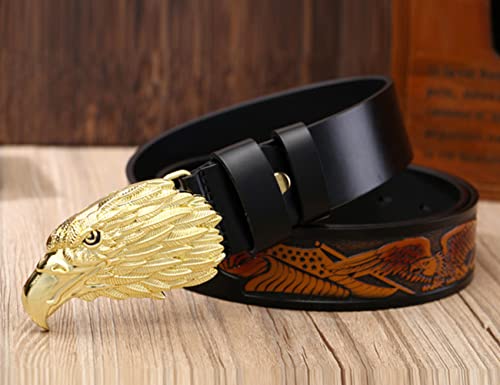 Eagle Head Metal Buckle Men's Belt - Great for Jeans, Casual, Cowboy & Work Wear4