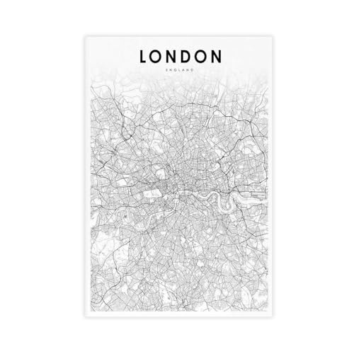 Toile carte de Londres pour déco murale chambre adulte